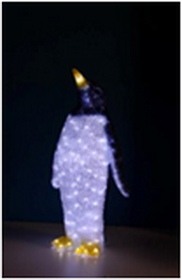 Объемная фигурка "Пингвин" из акрила, с подсветкой белыми светодиодами - 216шт, размер 61х34х21см