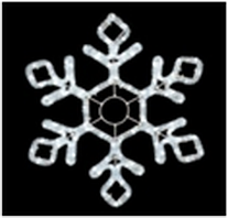 Мотив "Снежинка" 60Х50см из светодиодного дюралайта, без динамики, цвет: БЕЛЫЙ