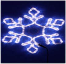 Мотив "Снежинка" 60Х50см из светодиодного дюралайта, со светодинамикой ФЛЭШ, цвет: СИНИЙ, БЕЛЫЙ