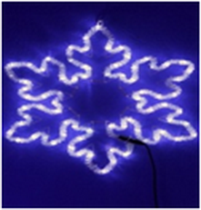 Мотив "Снежинка" 60Х50см из светодиодного дюралайта, со светодинамикой ФЛЭШ, цвет: СИНИЙ, БЕЛЫЙ
