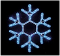 Мотив "Снежинка" 75Х69см из светодиодного дюралайта, без динамики, цвет: СИНИЙ
