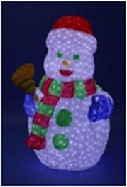 Объемная фигурка "Снеговик" из акрила  с подсветкой светодиодами - 1800шт, высота 1,2м