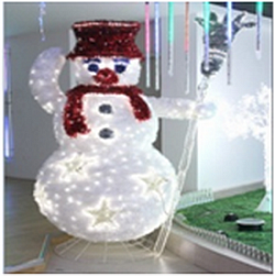 Объемная фигурка "Снеговик", с подсветкой белыми светодиодами, размер 170х100х240см