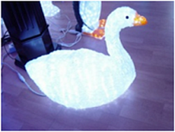 Объемная фигурка "Лебедь" из акрила  с подсветкой белыми светодиодами - 304шт, размер 60х35х41см